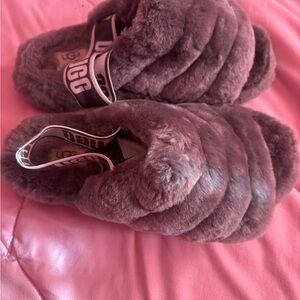 UGG Women's Plush Brown Slippers